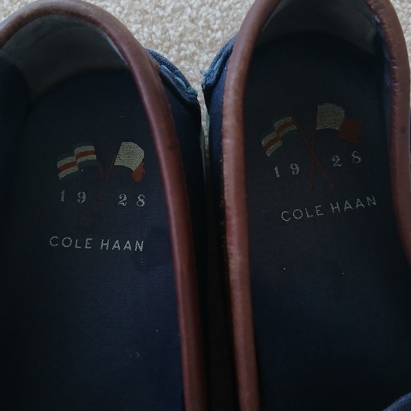 Cole Haan Men\'s Navy and Brown Penny  Loafers Sz 10M main image 5